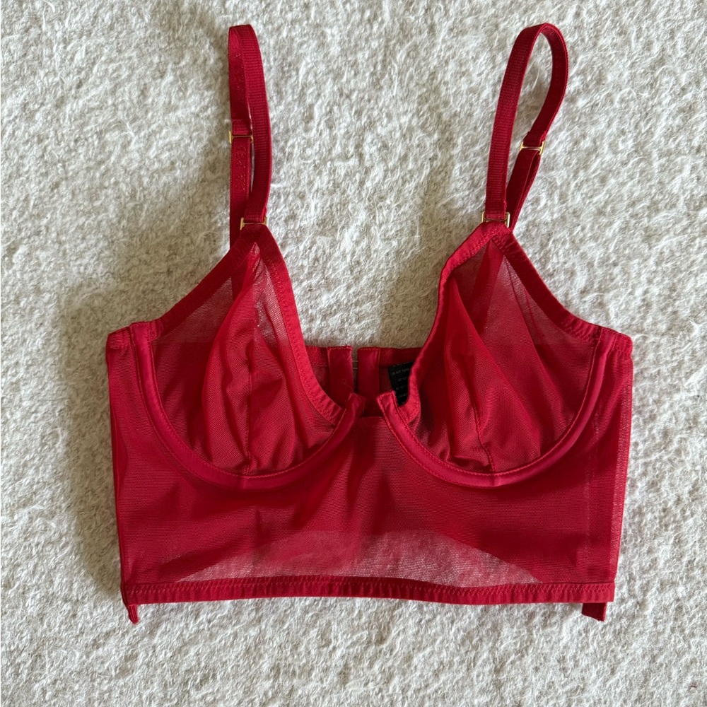 La Perla Red Underwire Longline Bra